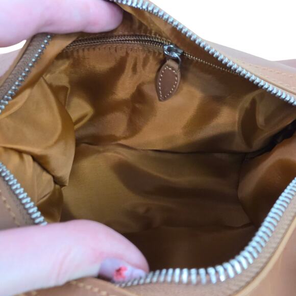 Pottery Barn Saddle Leather Toiletry Case Monogram Dark Brown Oiled Makeup Bag - Picture 4 of 5